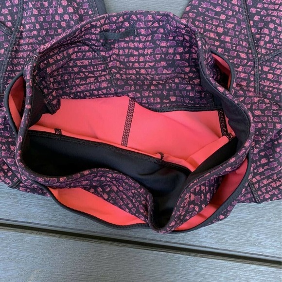 Lululemon Womens Activewear Leggings Pants Black Purple Geometric Pockets 6 - Picture 7 of 10